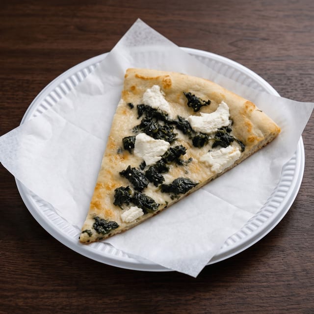 Spinach Pizza Slice.
